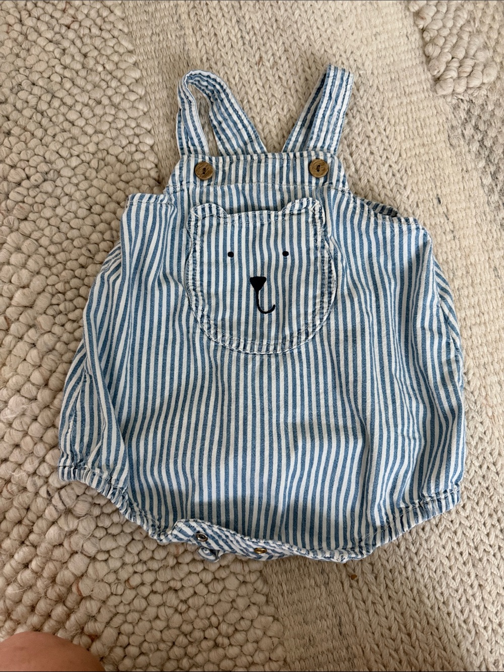 Baby gap Striped Blue Bear Face Baby Overalls - Unbranded